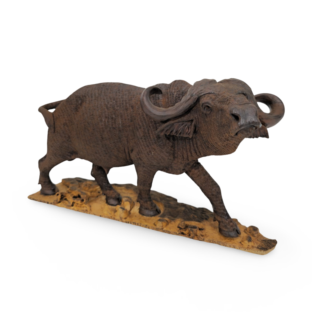 Leadwood buffalo carving