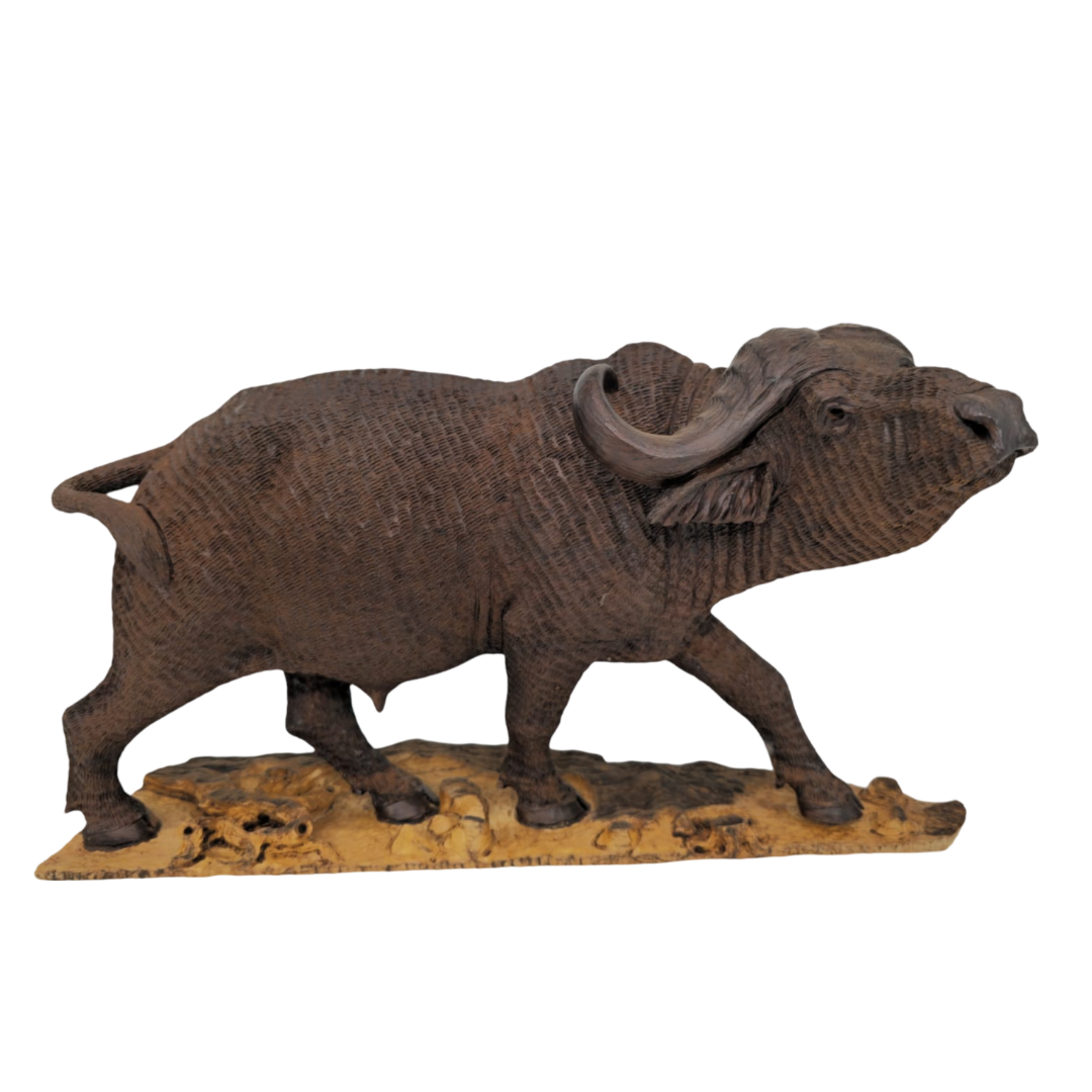 Leadwood buffalo carving